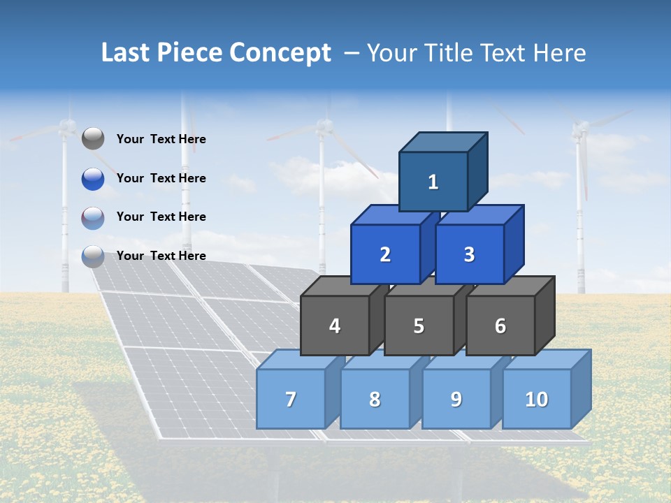 A Solar Panel With Wind Turbines In The Background PowerPoint Template