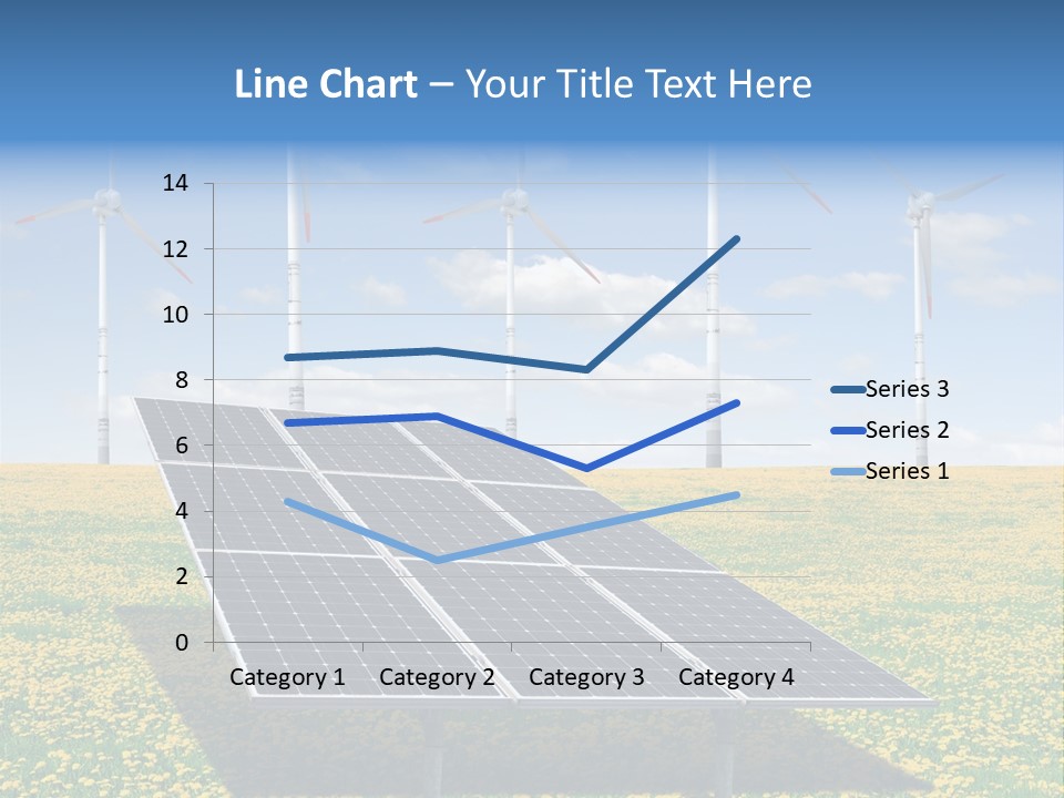 A Solar Panel With Wind Turbines In The Background PowerPoint Template