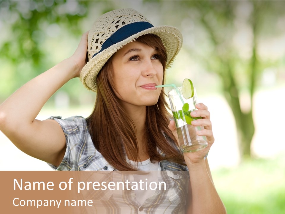 Shirt One Person Women PowerPoint Template