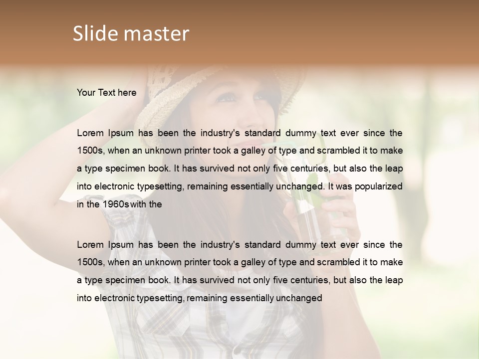 Shirt One Person Women PowerPoint Template