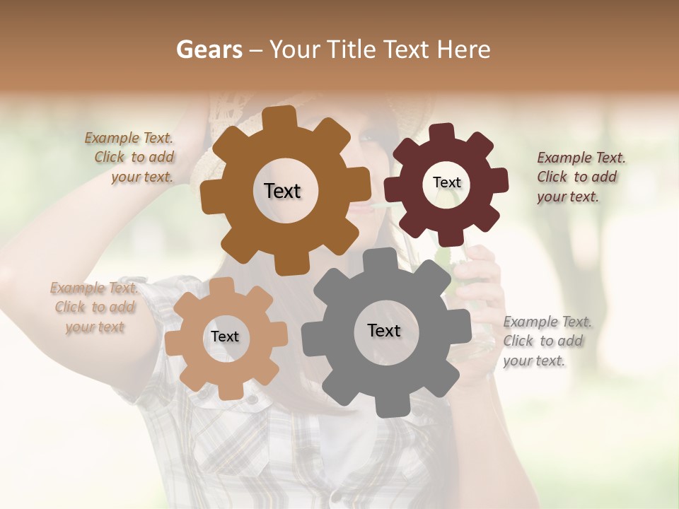 Shirt One Person Women PowerPoint Template