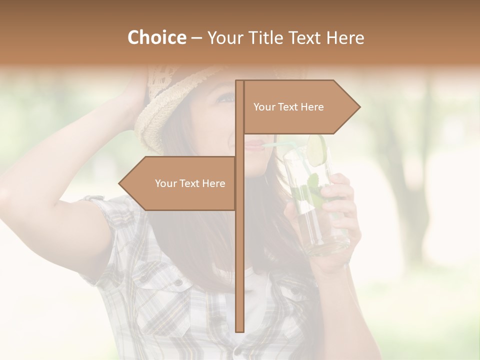 Shirt One Person Women PowerPoint Template