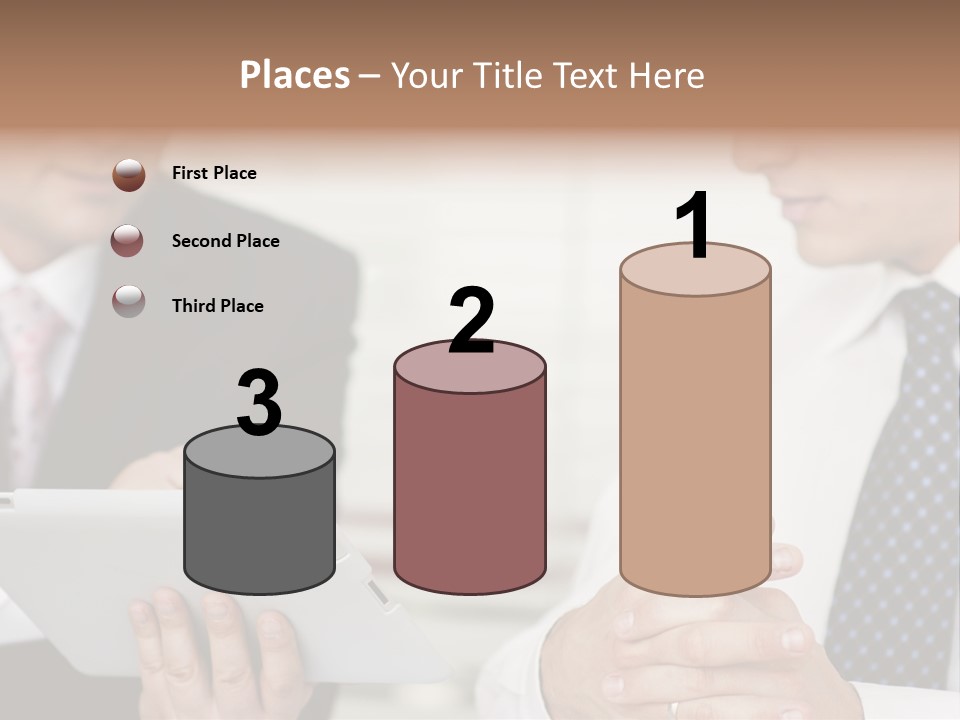 Business Man Digital Tablet Formal Wear PowerPoint Template