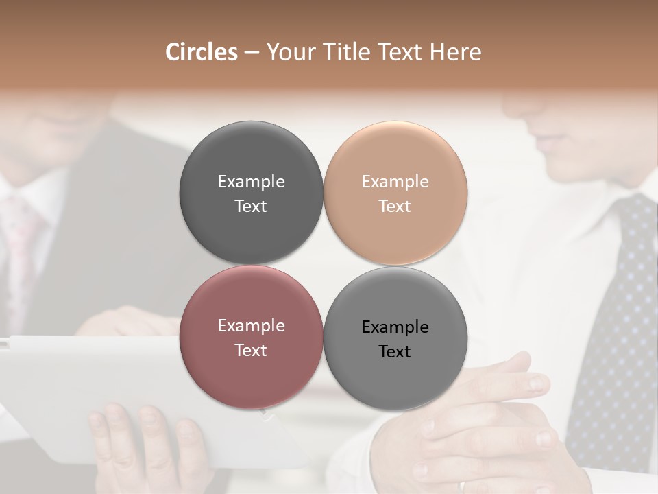 Business Man Digital Tablet Formal Wear PowerPoint Template