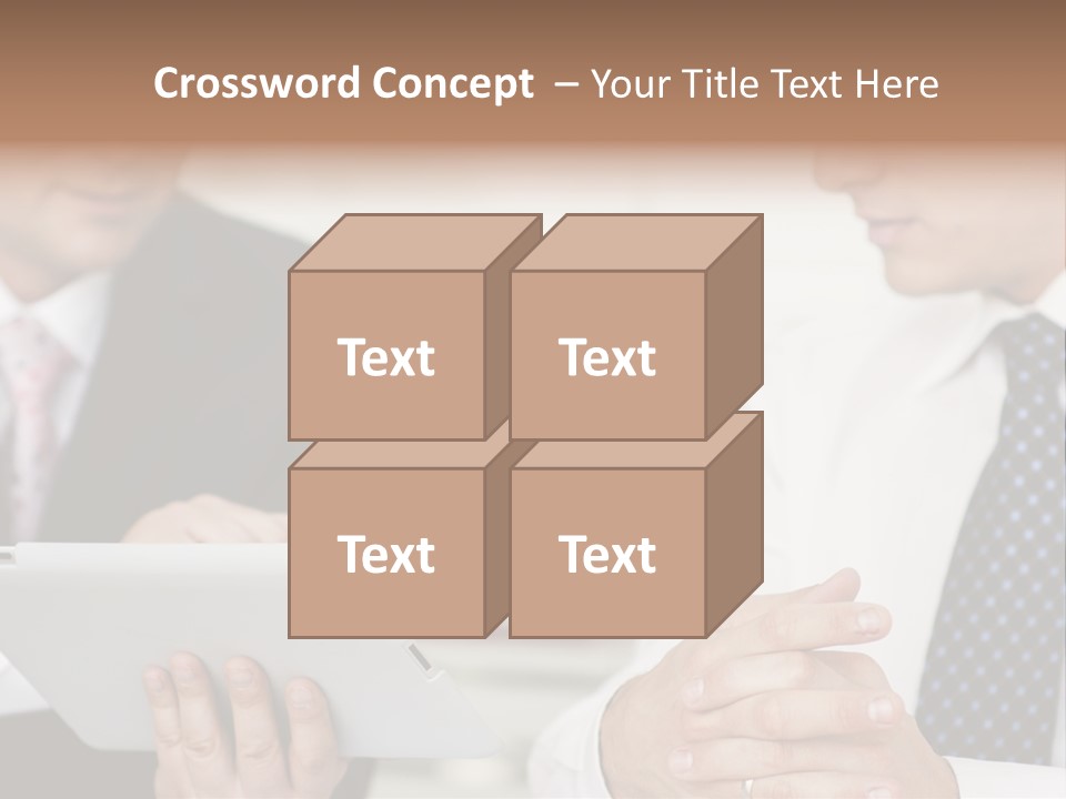 Business Man Digital Tablet Formal Wear PowerPoint Template