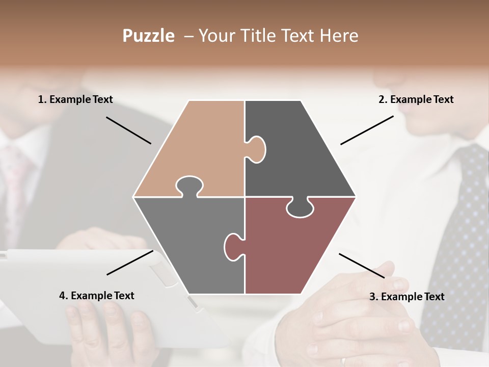 Business Man Digital Tablet Formal Wear PowerPoint Template