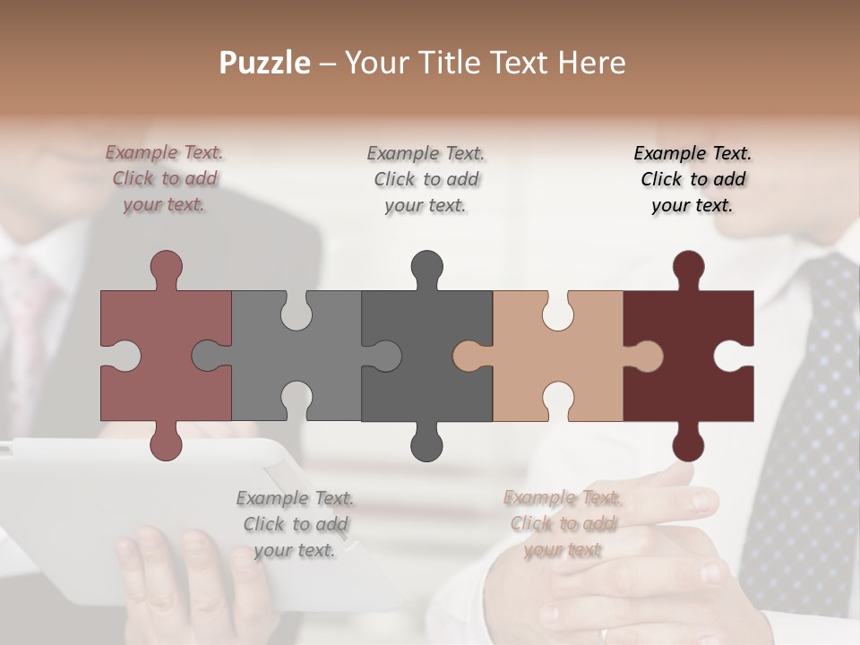 Business Man Digital Tablet Formal Wear PowerPoint Template