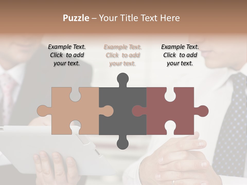 Business Man Digital Tablet Formal Wear PowerPoint Template