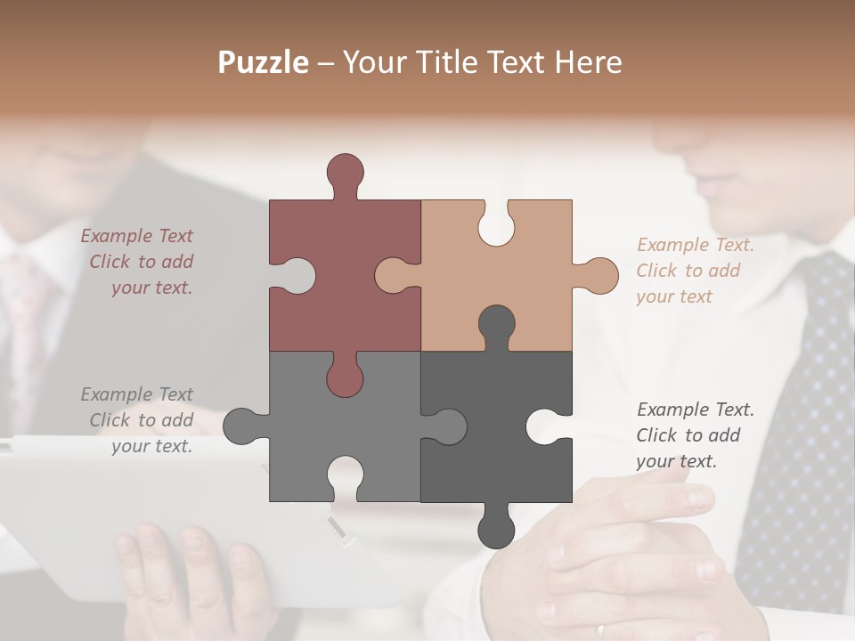 Business Man Digital Tablet Formal Wear PowerPoint Template