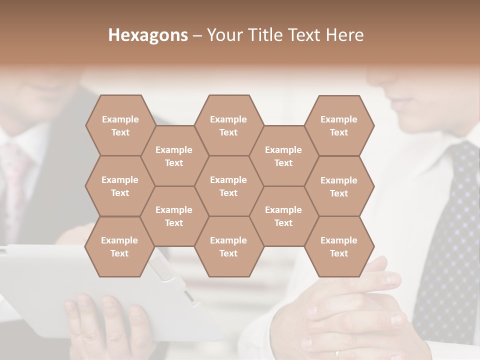 Business Man Digital Tablet Formal Wear PowerPoint Template