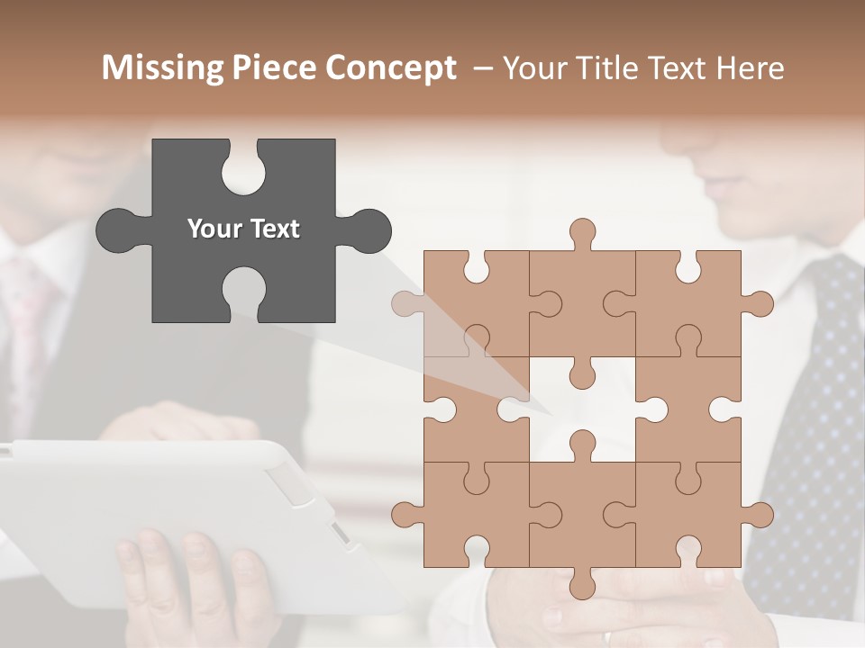 Business Man Digital Tablet Formal Wear PowerPoint Template