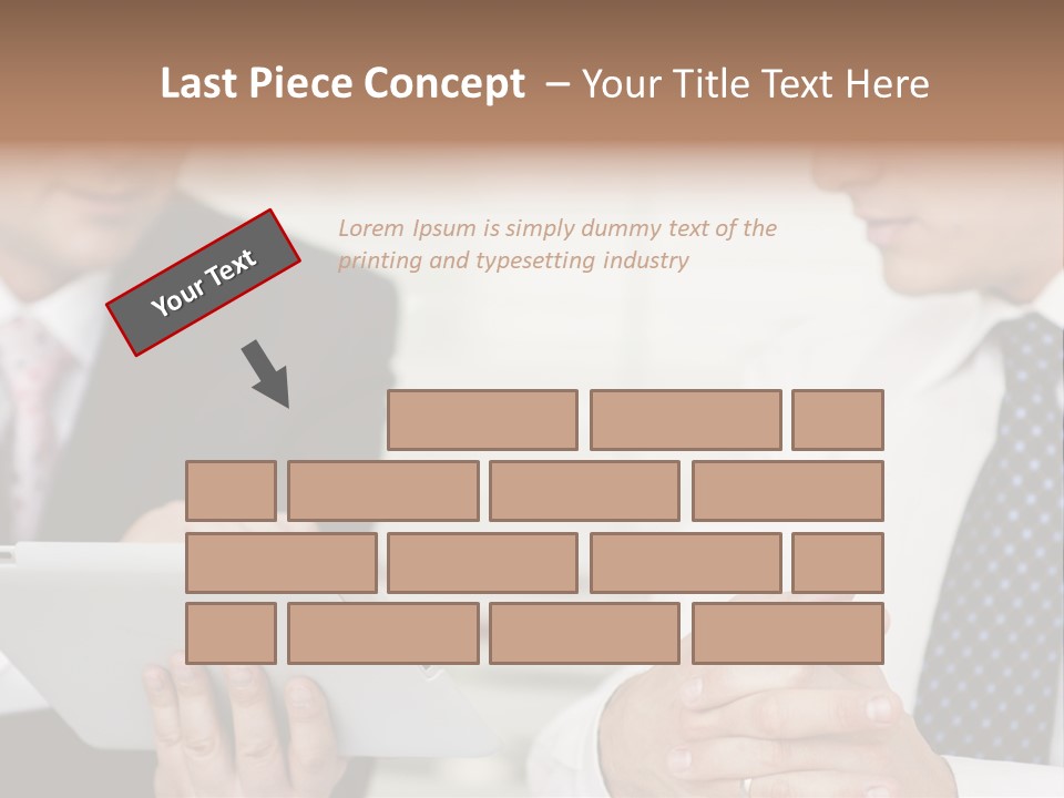 Business Man Digital Tablet Formal Wear PowerPoint Template