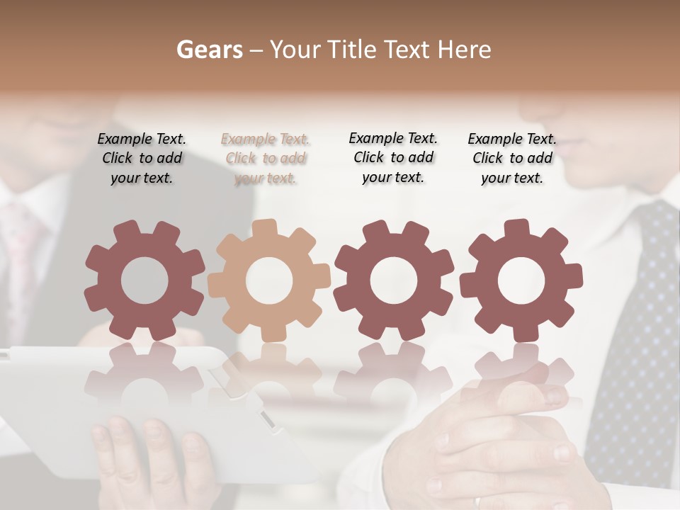 Business Man Digital Tablet Formal Wear PowerPoint Template