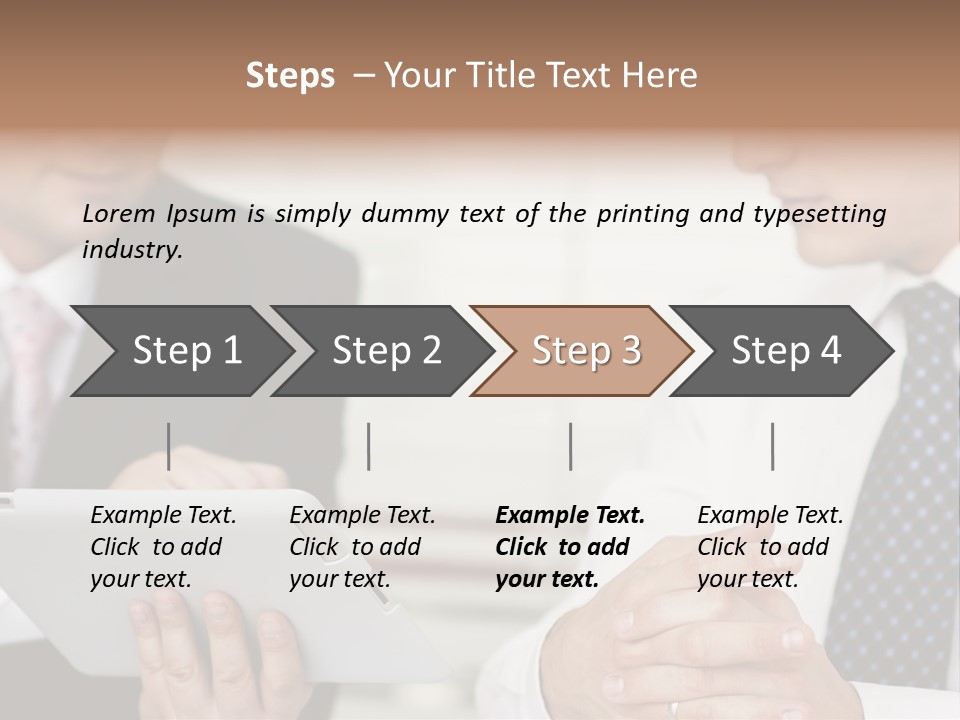 Business Man Digital Tablet Formal Wear PowerPoint Template