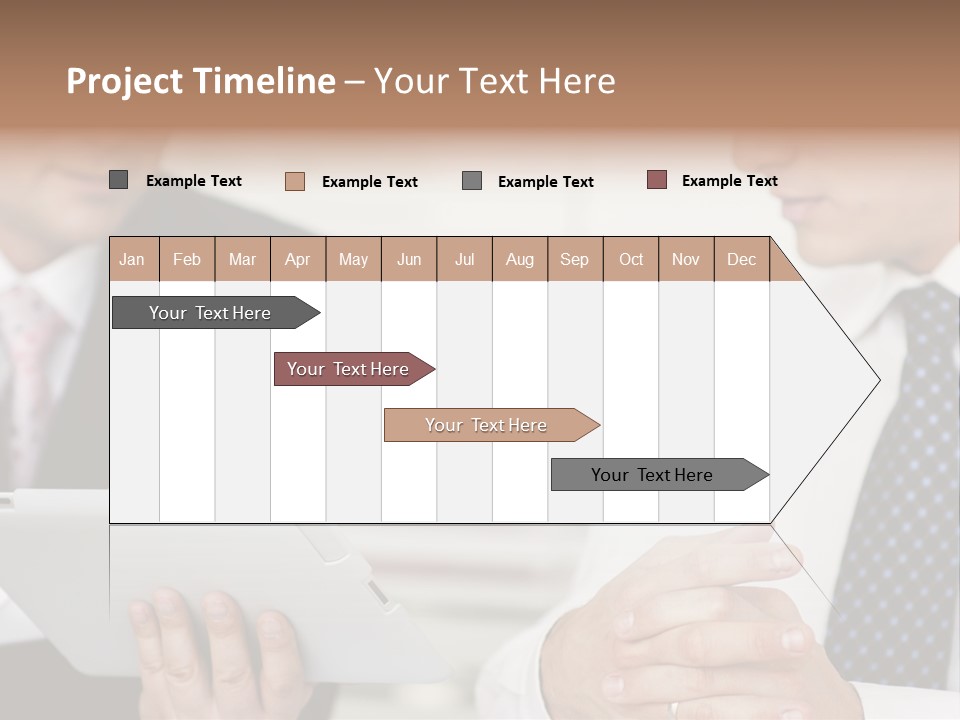 Business Man Digital Tablet Formal Wear PowerPoint Template