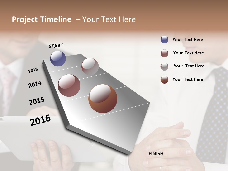 Business Man Digital Tablet Formal Wear PowerPoint Template