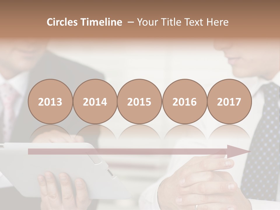 Business Man Digital Tablet Formal Wear PowerPoint Template