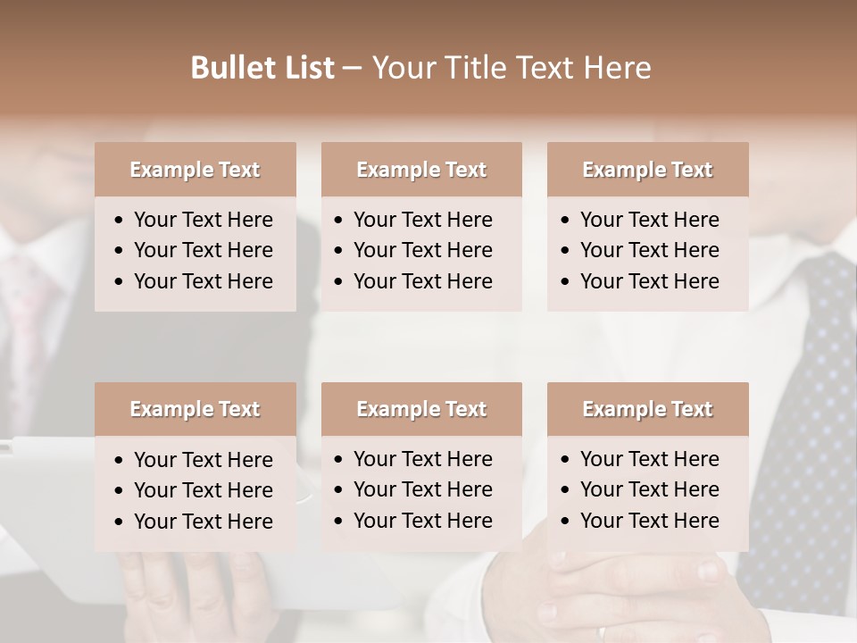 Business Man Digital Tablet Formal Wear PowerPoint Template