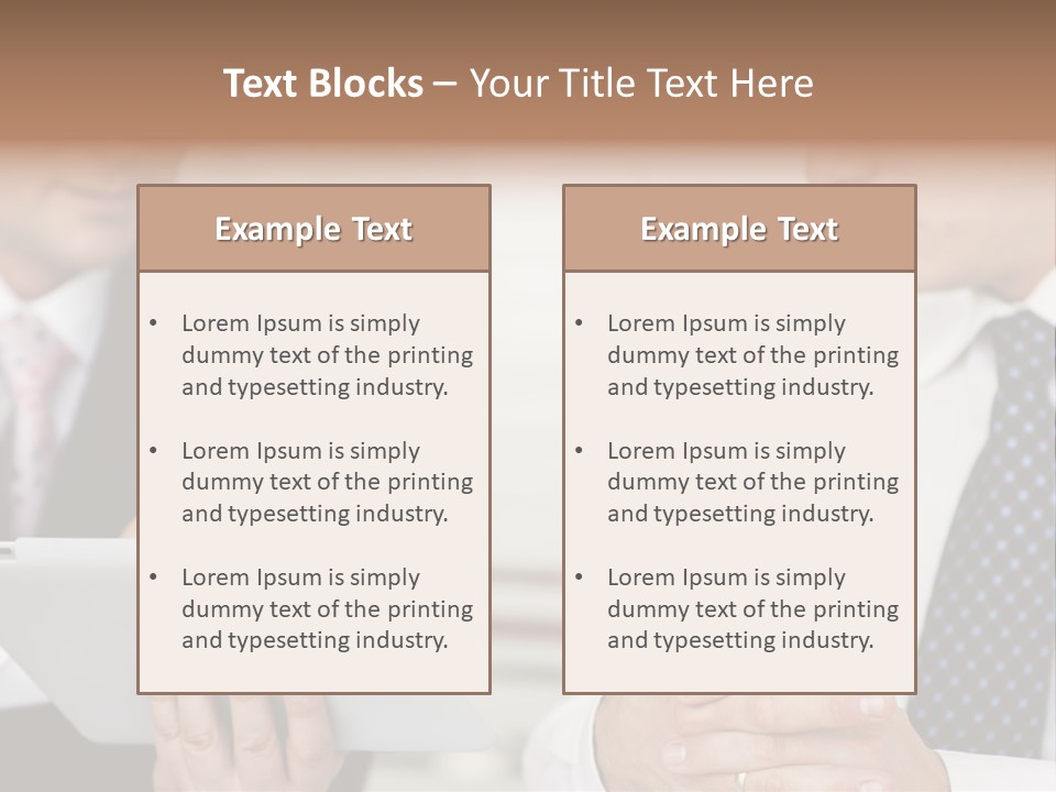 Business Man Digital Tablet Formal Wear PowerPoint Template