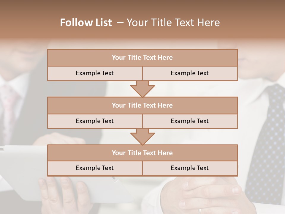Business Man Digital Tablet Formal Wear PowerPoint Template
