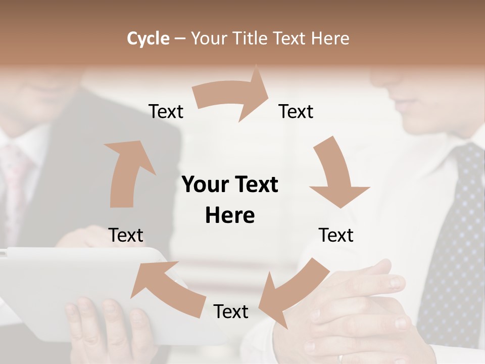 Business Man Digital Tablet Formal Wear PowerPoint Template