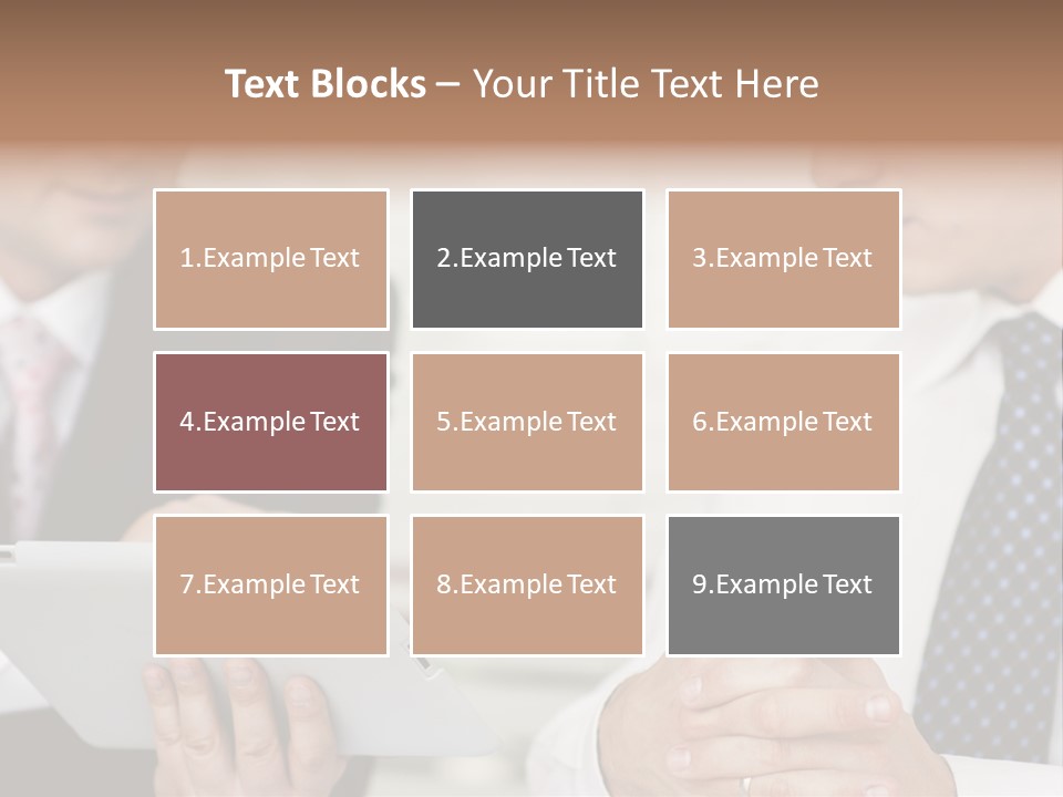 Business Man Digital Tablet Formal Wear PowerPoint Template