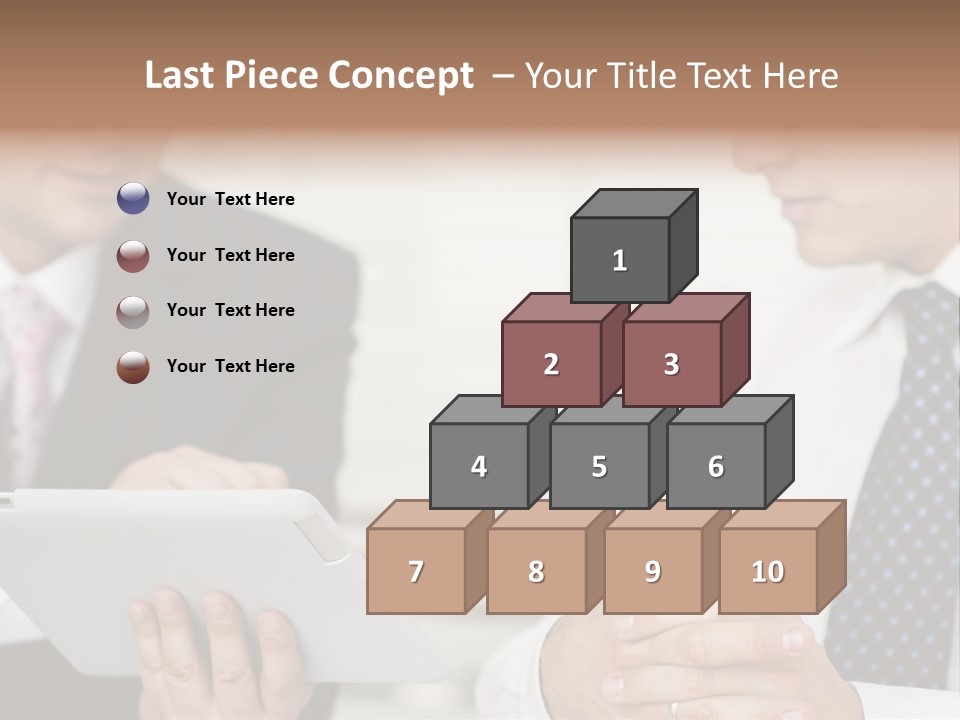 Business Man Digital Tablet Formal Wear PowerPoint Template