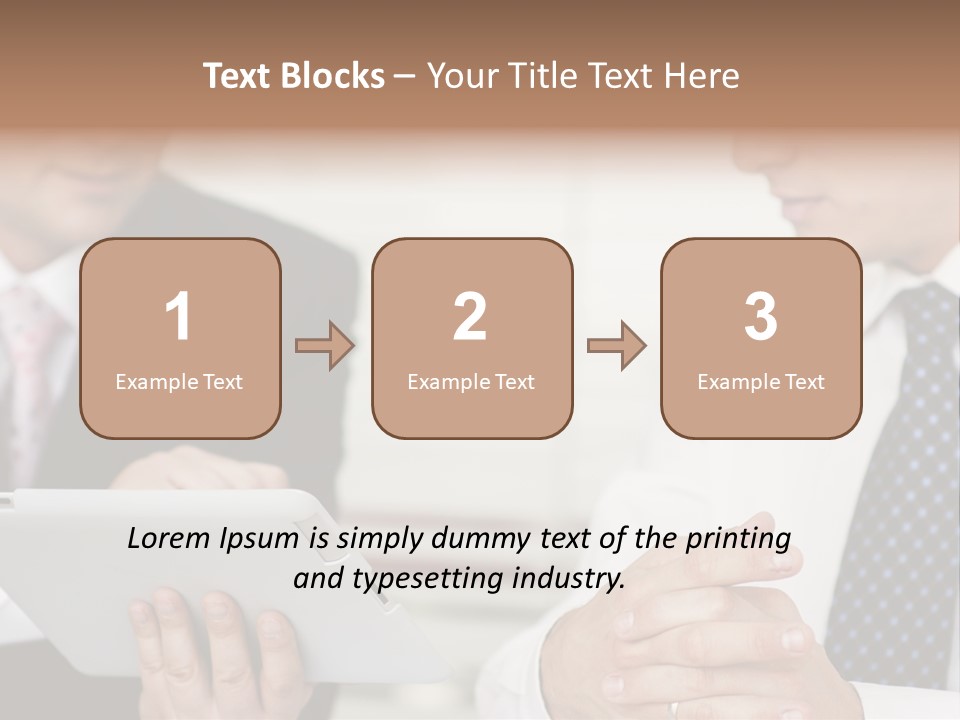 Business Man Digital Tablet Formal Wear PowerPoint Template