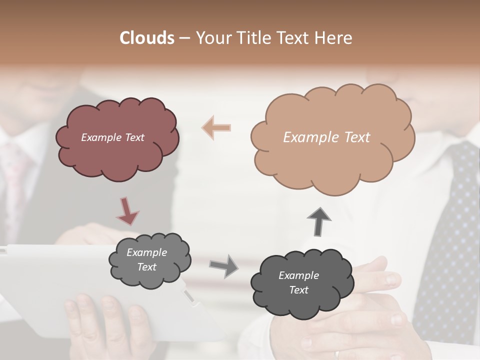 Business Man Digital Tablet Formal Wear PowerPoint Template