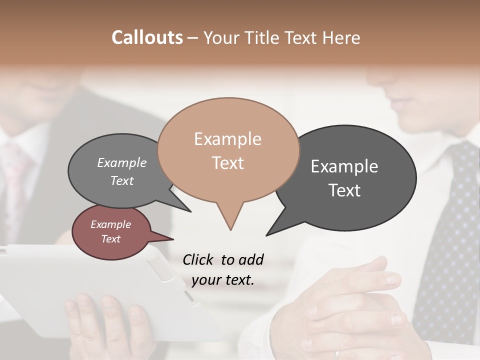 Business Man Digital Tablet Formal Wear PowerPoint Template