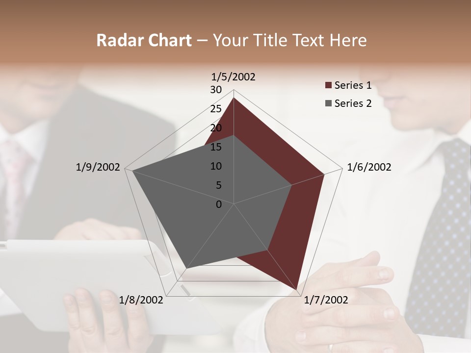 Business Man Digital Tablet Formal Wear PowerPoint Template