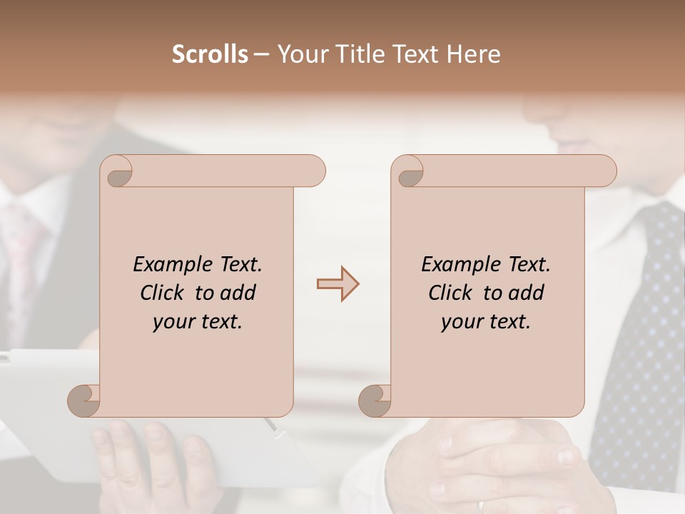 Business Man Digital Tablet Formal Wear PowerPoint Template