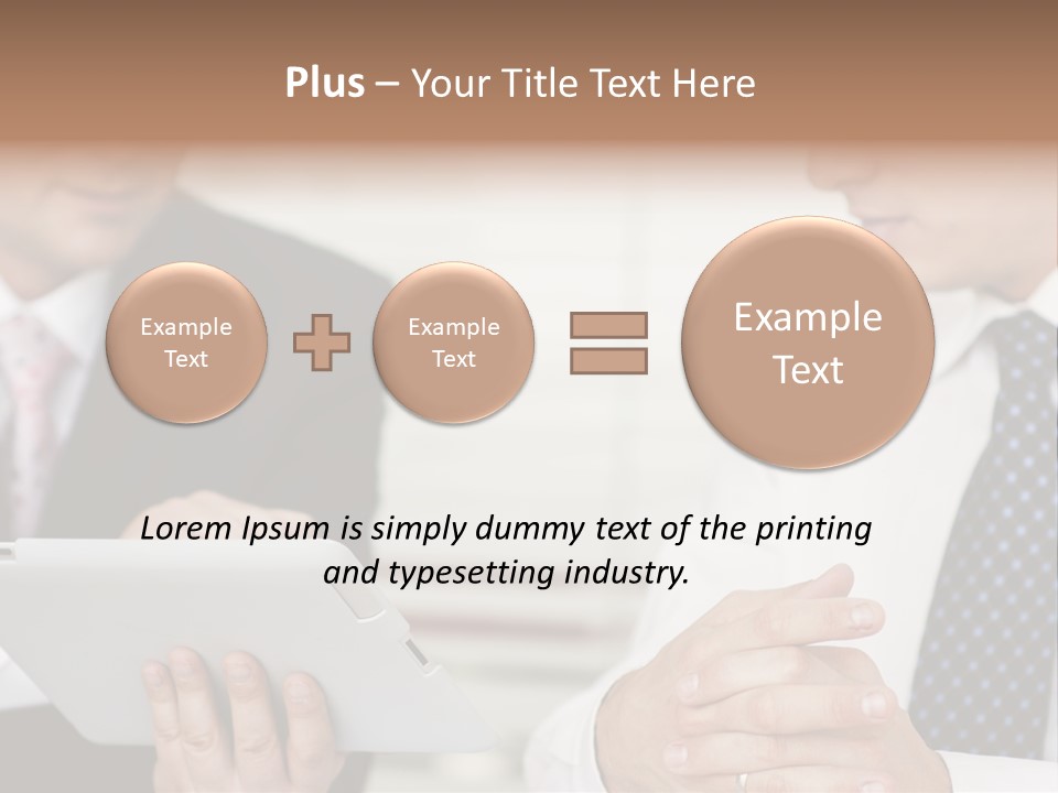 Business Man Digital Tablet Formal Wear PowerPoint Template