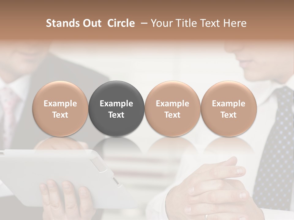 Business Man Digital Tablet Formal Wear PowerPoint Template