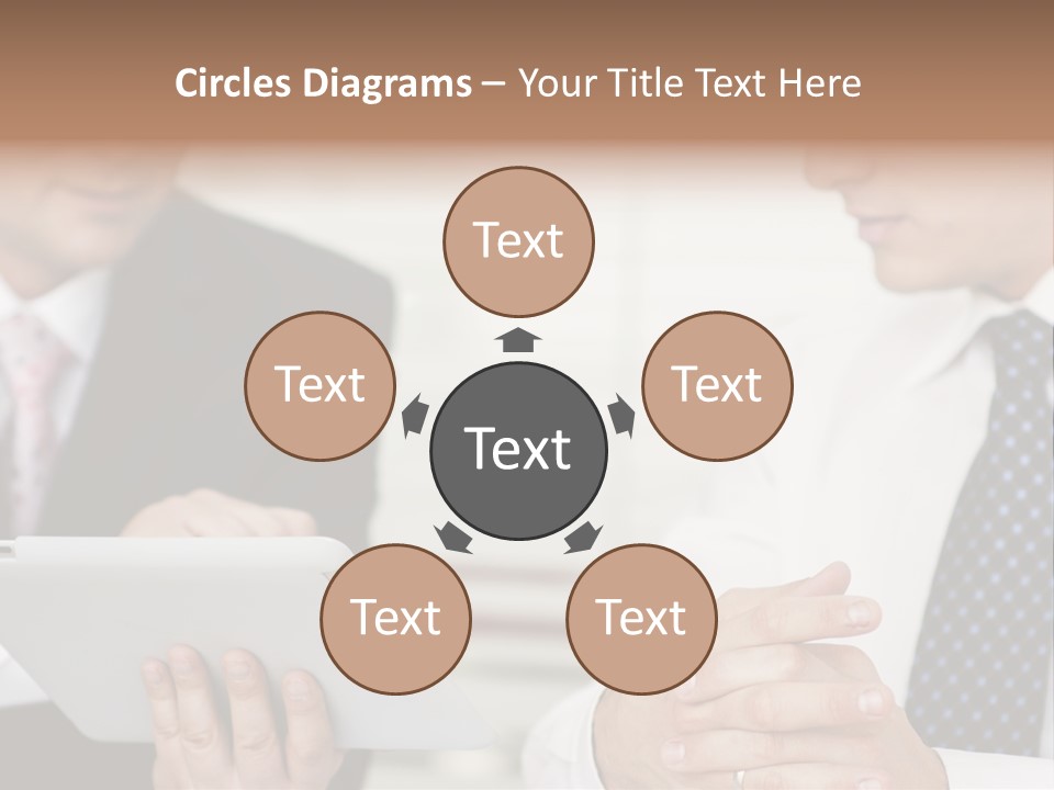 Business Man Digital Tablet Formal Wear PowerPoint Template