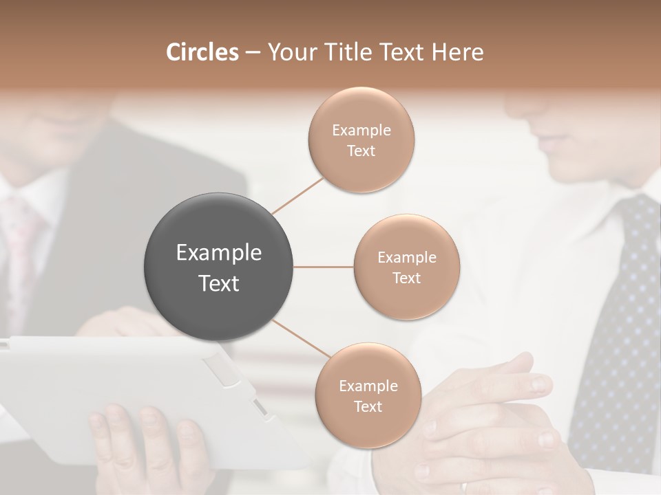 Business Man Digital Tablet Formal Wear PowerPoint Template