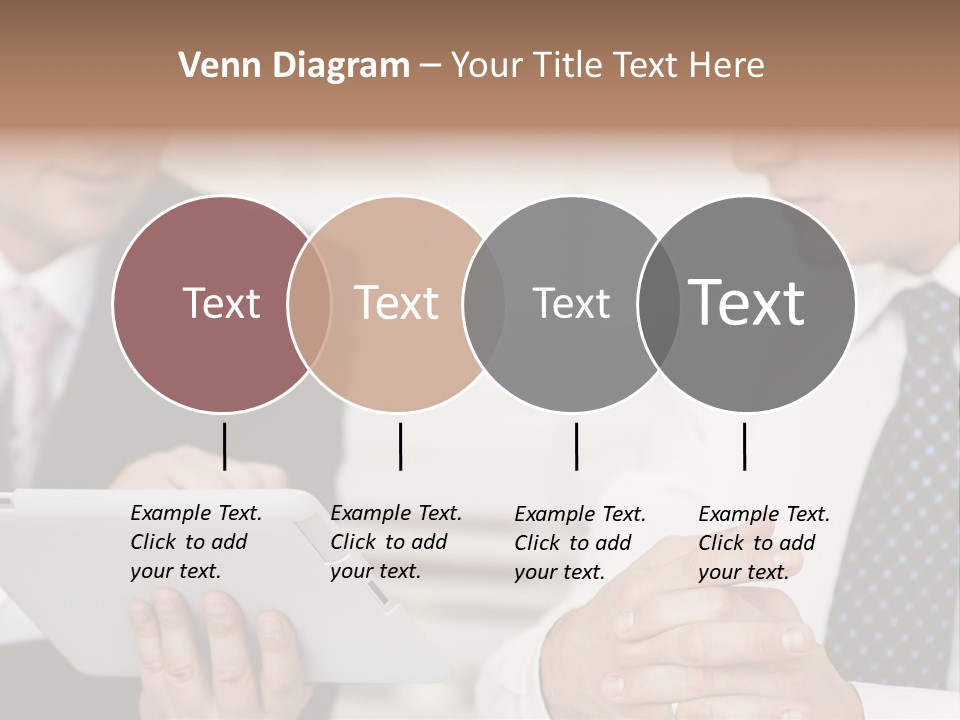 Business Man Digital Tablet Formal Wear PowerPoint Template