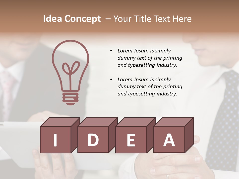 Business Man Digital Tablet Formal Wear PowerPoint Template