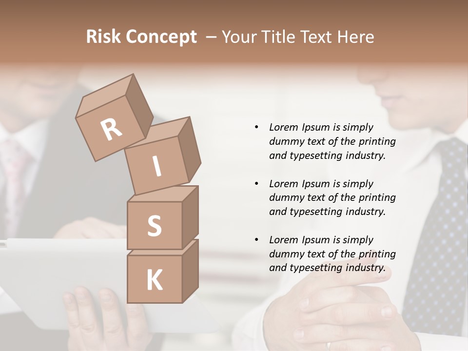 Business Man Digital Tablet Formal Wear PowerPoint Template