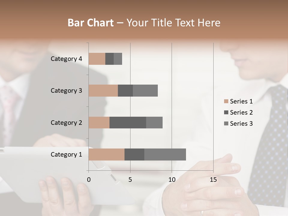 Business Man Digital Tablet Formal Wear PowerPoint Template