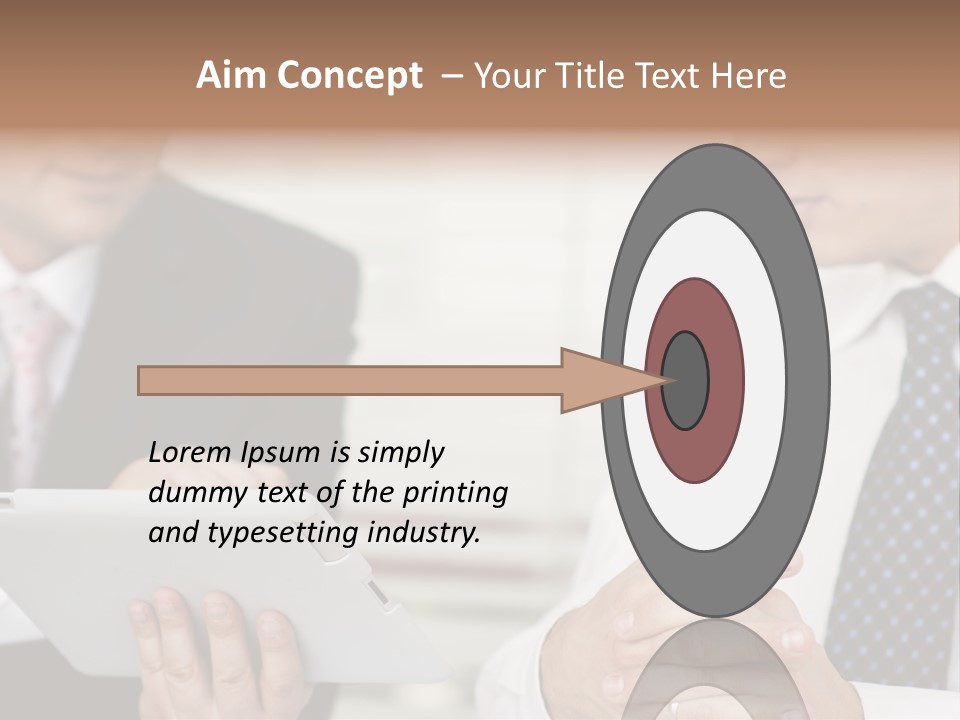 Business Man Digital Tablet Formal Wear PowerPoint Template