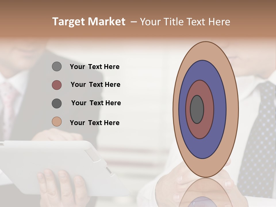 Business Man Digital Tablet Formal Wear PowerPoint Template