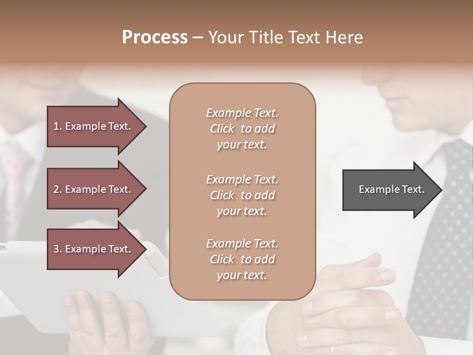 Business Man Digital Tablet Formal Wear PowerPoint Template