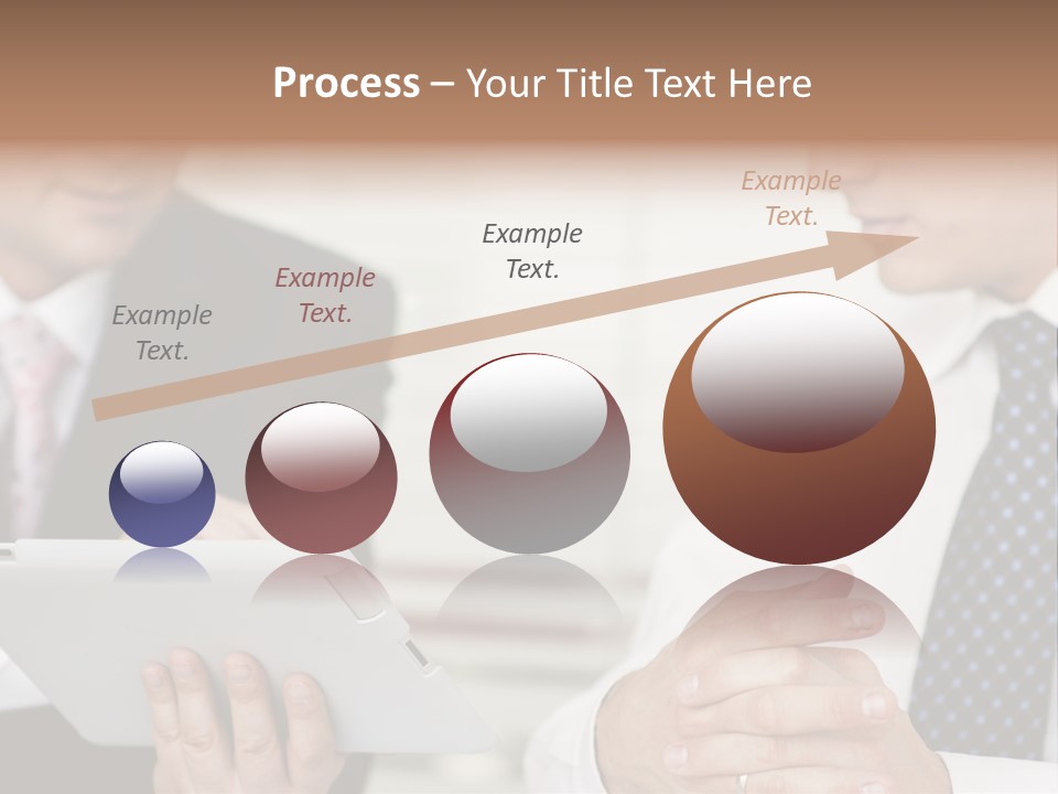 Business Man Digital Tablet Formal Wear PowerPoint Template