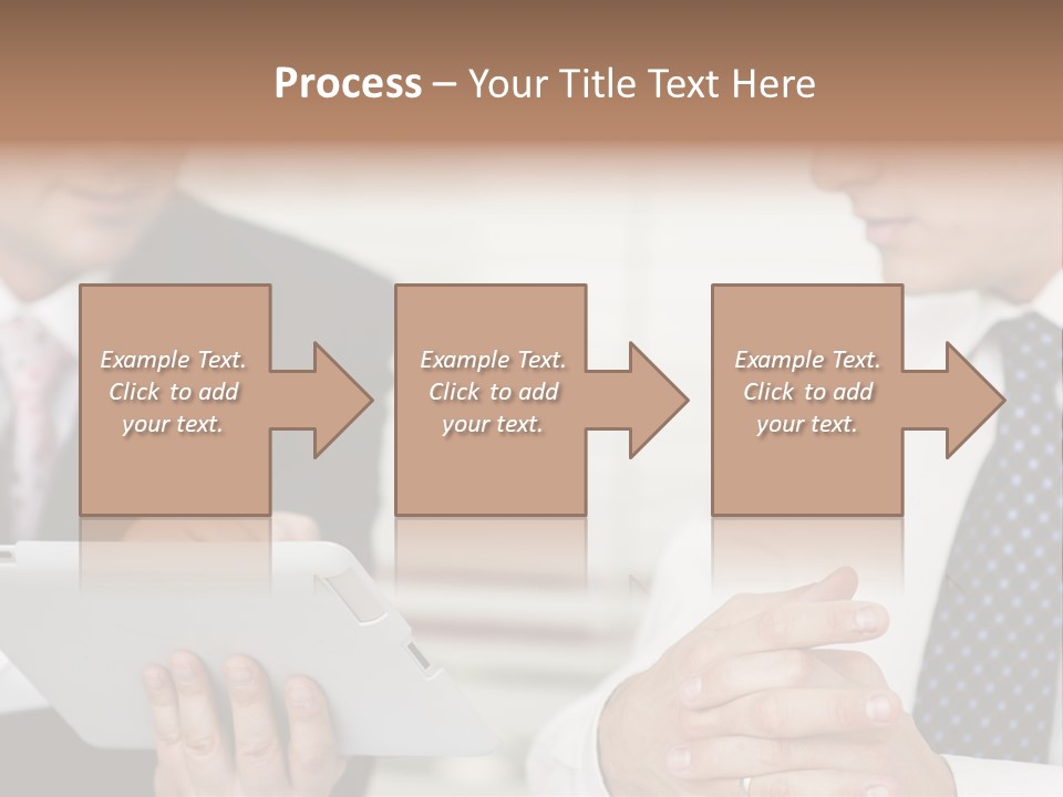 Business Man Digital Tablet Formal Wear PowerPoint Template