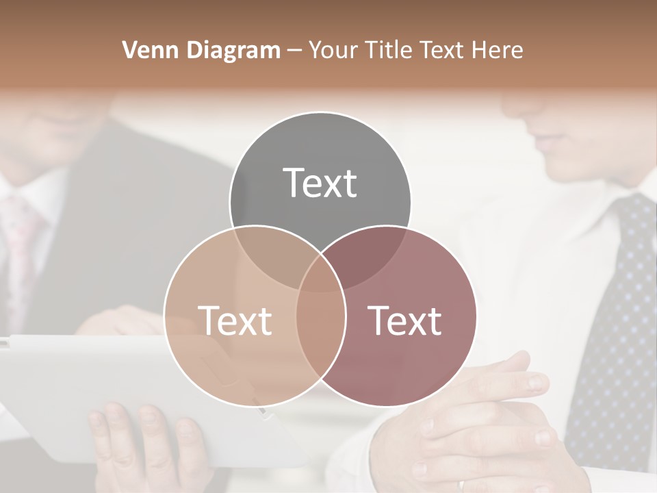 Business Man Digital Tablet Formal Wear PowerPoint Template