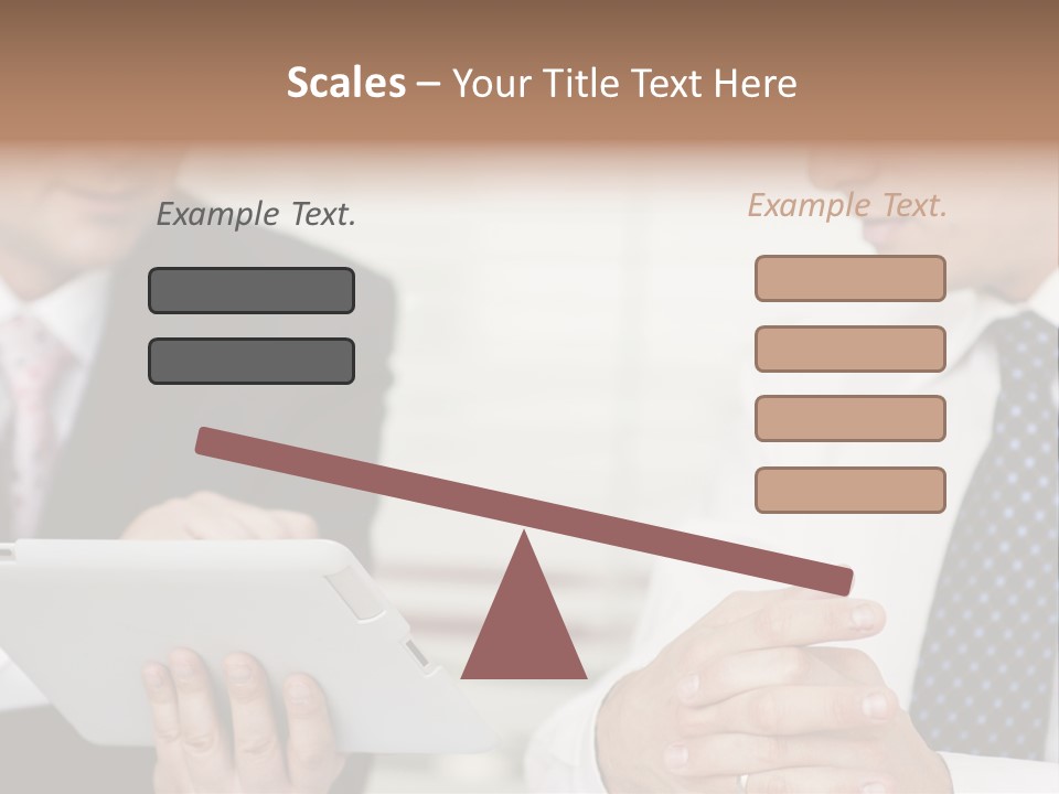 Business Man Digital Tablet Formal Wear PowerPoint Template