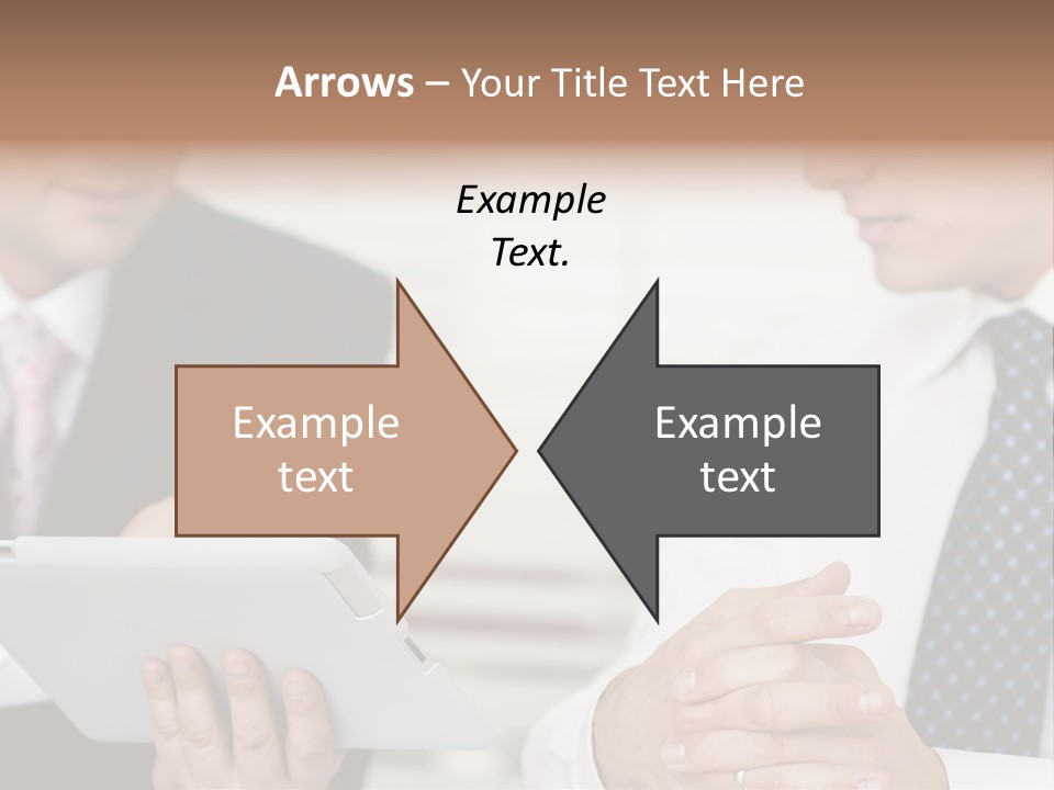 Business Man Digital Tablet Formal Wear PowerPoint Template