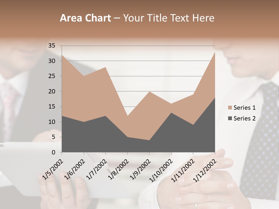 Business Man Digital Tablet Formal Wear PowerPoint Template