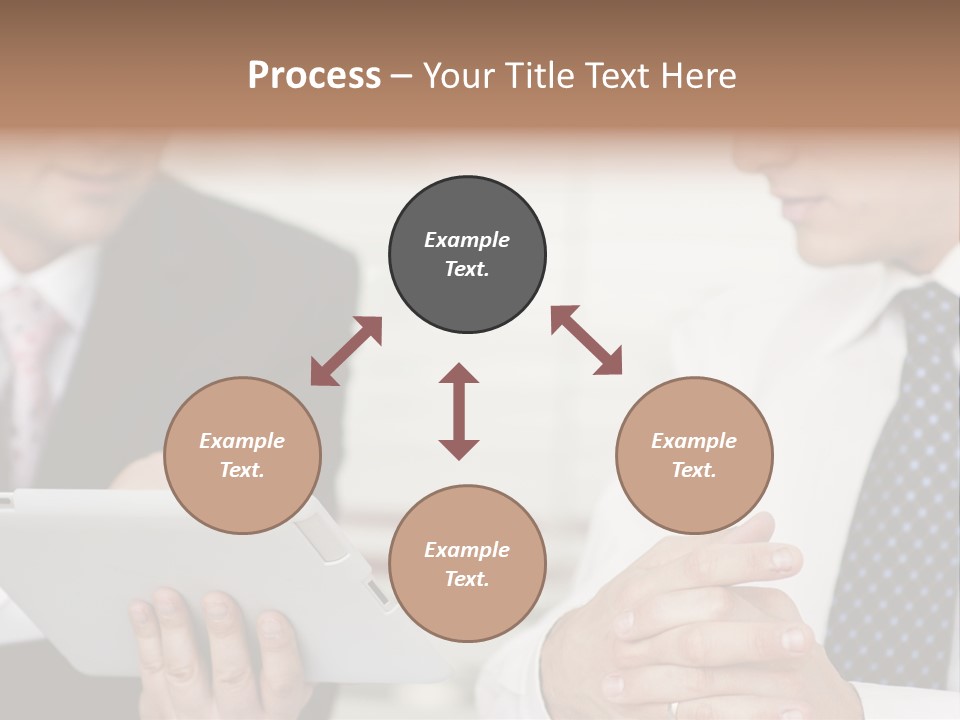 Business Man Digital Tablet Formal Wear PowerPoint Template